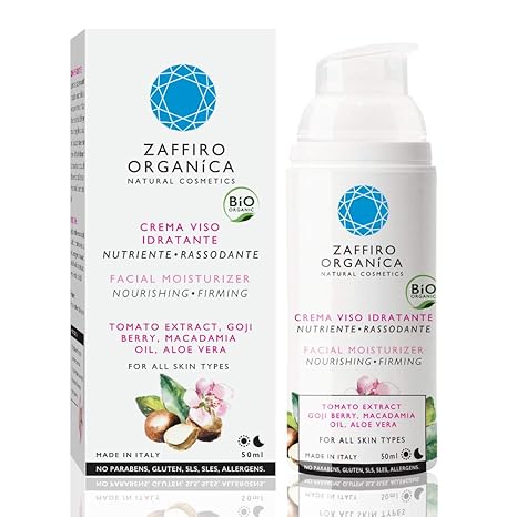 Zaffiro Organica Naturkosmetik – intensive Feuchtigkeitspflege Anti-Age - mit Goji Beere, Macadamianussöl und Vitamin E - für