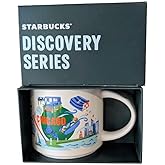 Starbucks Discovery Series Chicago Ceramic Coffee Mug, 14oz, White and Blue