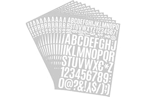 LHDIROP 12 Sheets Large Letter Stickers Vinyl Self-Adhesive Number Alphabet Vinyl Stickers, Mailbox Numbers Labels DIY Crafts Art Making, 0.8-1.6 Inch Self Adhesive Letters Number Kit Mailbox Stickers