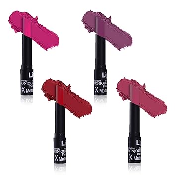 BONJOUR PARIS Creamy-Matte Lipstick - Nude Mauve Pink Combo, Pack Of 4 (14gm)