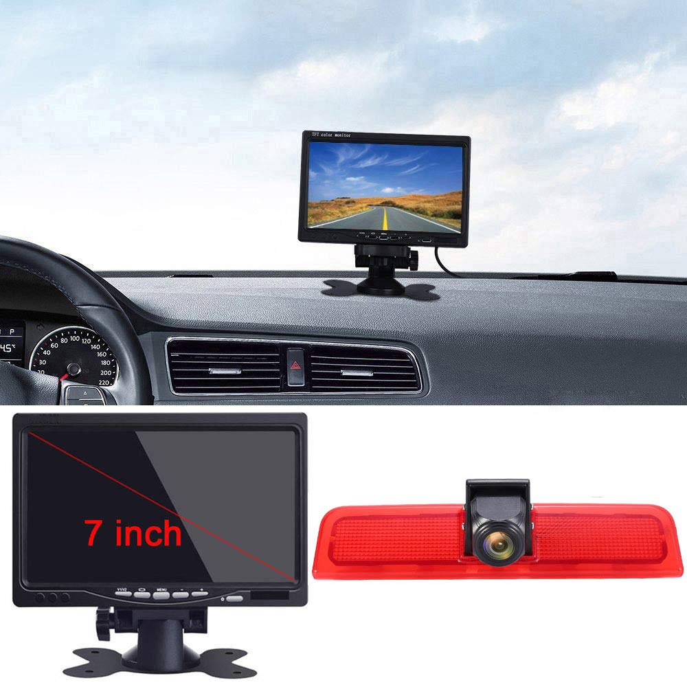 7'' Inch TFT LCD Screen Auto Monitor + HD IR Night Vision Brake Light Rear View Camera Backup Camera for VW Caddy Life 2K Facelift III Kasten 2KA Kombi Cross maxi Tdi dritte 3 2003-2014 Bj
