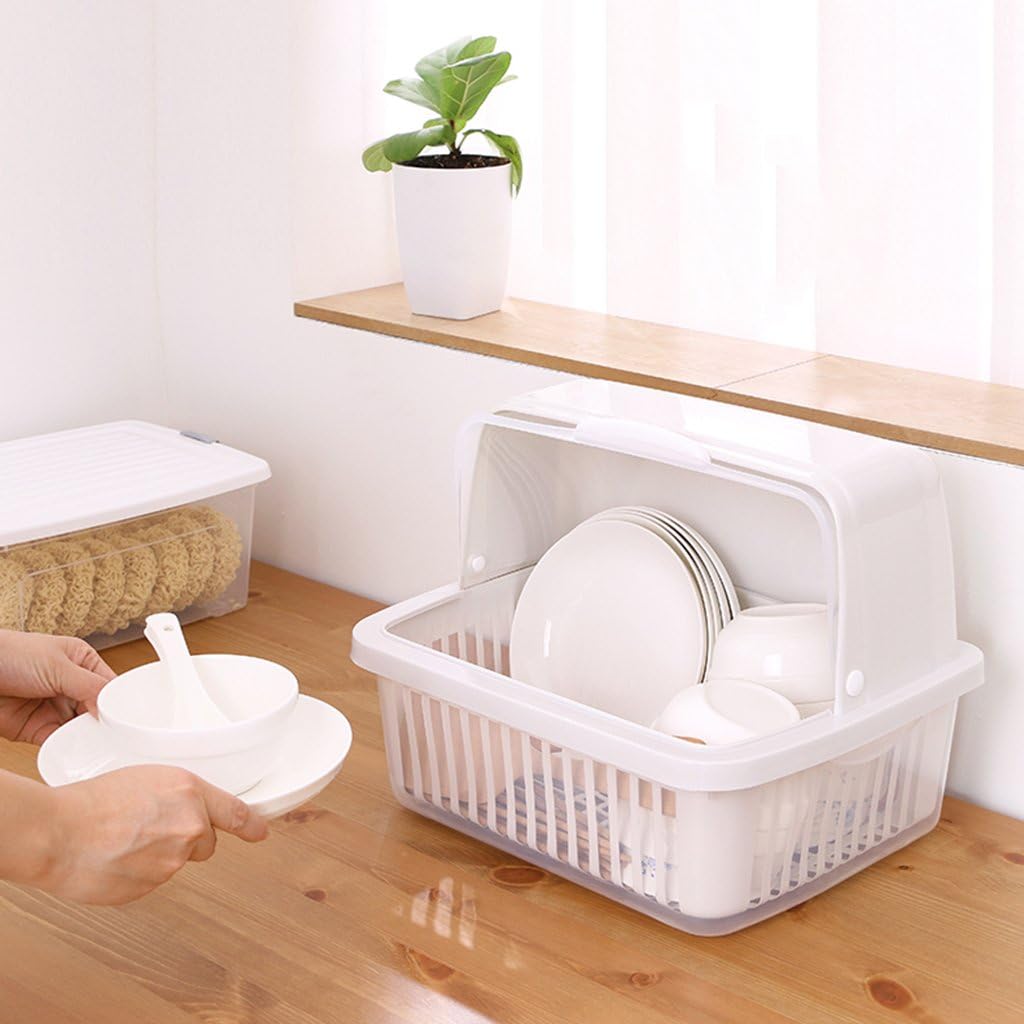 Amazon 食器棚プラスチック製収納棚食器収納ボックスキッチン食器棚フリップカバー排水棚 キッチンラック オンライン通販