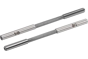uxcell 1/8" Chucking Reamer H7 Accuracy High Speed Steel Lathe Machine Reamer 6 Straight Flutes Round Shank Milling Cutter To