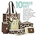 SoHo diaper bag Gavin the Giraffe 10 pcs nappy tote travel bag for baby mom dad insulated unisex multifunction large capacity multifuncation durable includes changing pad stroller straps brown
