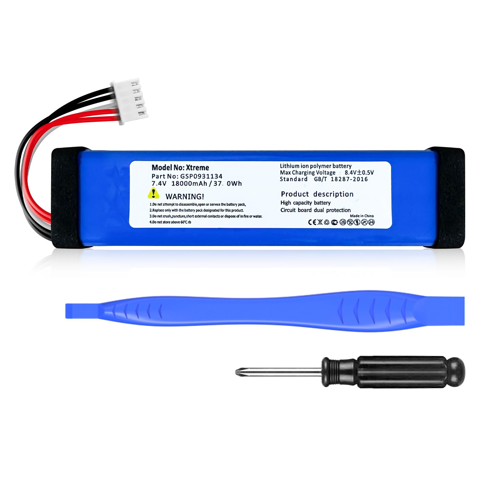 Photo 1 of OHZHAO 18000mAh Replacement Battery for JBL Xtreme, Xtreme 1 (Part No:GSP0931134) Xtreme Speaker, 2025 Upgrade High Capacity 7.4V Rechargeable Battery with Repair Tools