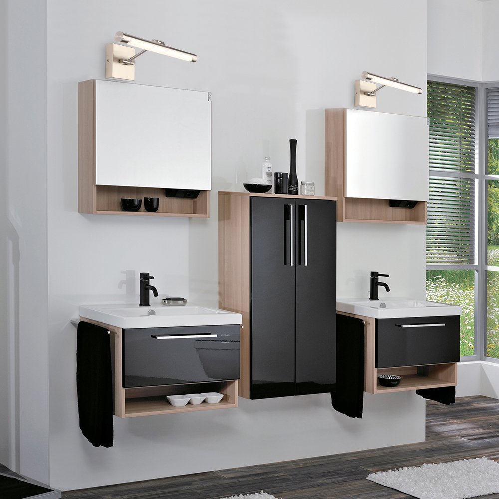 Decorative LED Picture Light with Single Swing Arm, Joosenhouse Modern Design Metal Wall Lights Fixture Brushed Nickel Finish Warm White (24.4 inches 14W 3000K)