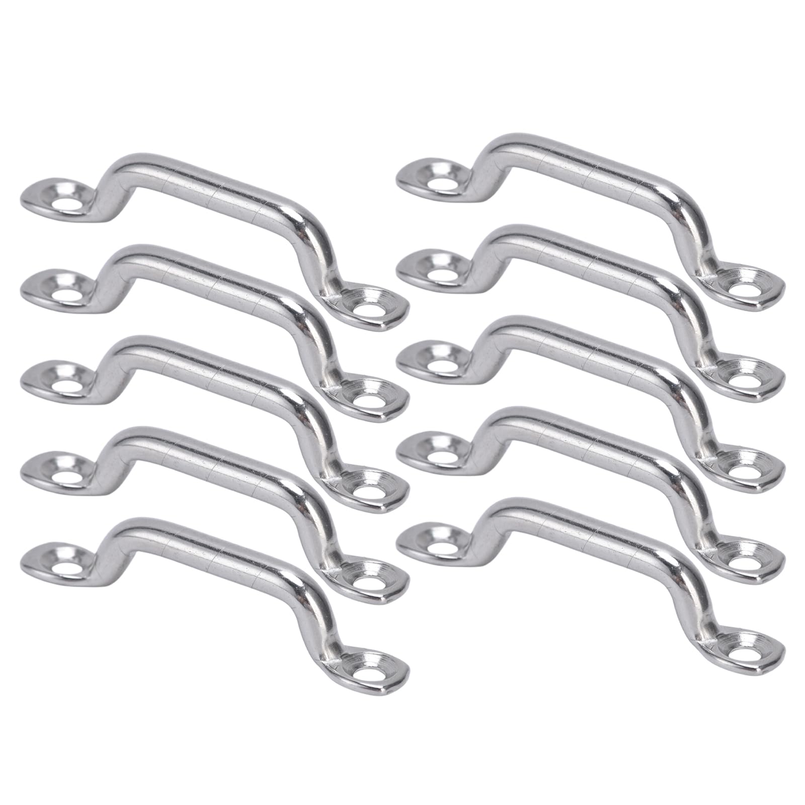 BORDSTRACT 10 PCS 316 Stainless Steel Pad Eye Set Kit，6mm/ 0.24in Handle Width Boat Top Pad Eye Eye Straps, Tie Down, Kayak Deck Loops, Kayak Canoe Rigging