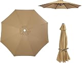 maxant Replacement Parasol Canopy 3m 8-Rib Fabric Cover Garden Umbrella