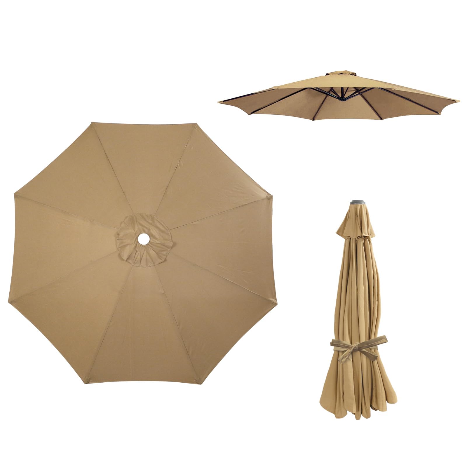 maxant Replacement Parasol Canopy, Garden Umbrella Cover 2.7 M+6 Arms Replacement Parasol Fabric Cover for Garden Umbrella