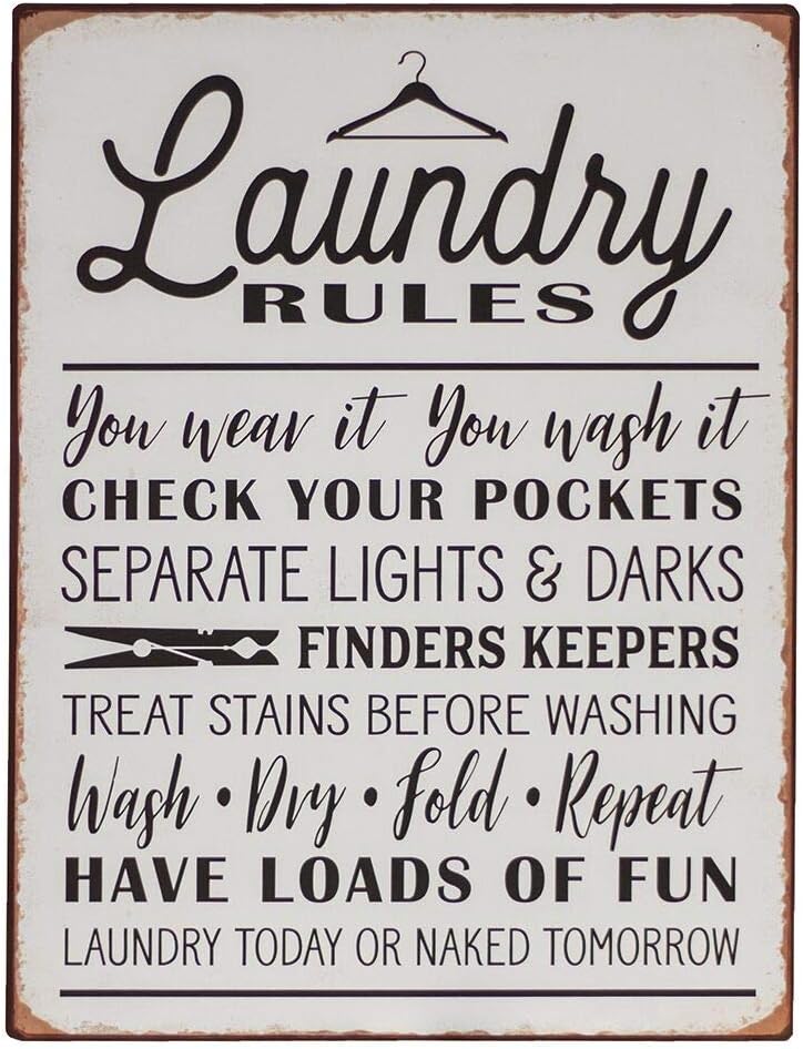 Craft House Designs Letrero de Metal Envejecido con Texto en inglés