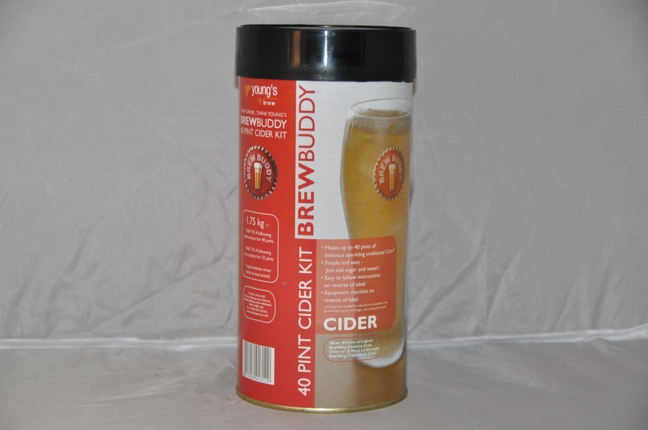 Youngs Brew Buddy Apple Cider Kit (Sparkling) - Makes 40 Pints! - Home Brew Kit, 1.75 kg (Pack of 1)