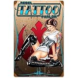 SmartCows Tattoo Parlor Retro Tin Metal Sign Vintage Wall Decor Metal Plaque Poster for Home Club Bar Pub Tavern Coffee Cafe 