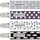 Baby Pacifier Clip Holder for Boy and Girl - 4 Pack Teething Clips for Babies, Perfect for Binky, Soothie & Stuffed Animal Toys