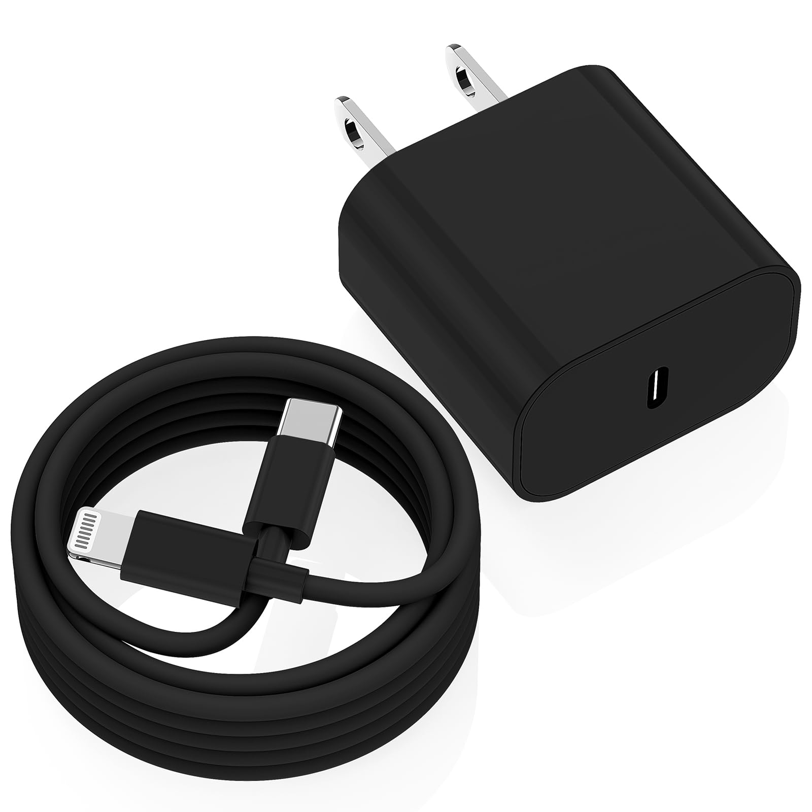 iPhone Charger Fast Charging, Type C Wall Charger Block Plug and 10ft USB C to Lightning Cable Cord Long, Adapter Cube Brick Box for Apple iPhone 14 Pro Max/14 Plus/13 Pro/12 Mini/11/XS/XR/X/iPad Air