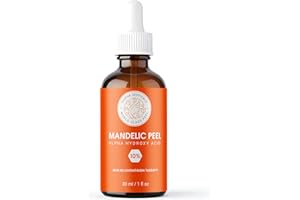 Mandelic Acid 10% AHA Chemical Peel – Facial Exfoliating Solution for Smoother, Brighter Looking Skin – Gentle Alpha Hydroxy 
