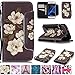 Firefish Galaxy S7 Case, [Kickstand] [Card/Cash Slots] Durable Leather Full Body Protection Wallet Case with Magnetic Closure Wrist Strap for Samsung Galaxy S7-Begonia Flower