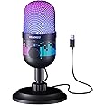 Aokeo Gaming Microphone, USB Computer Microphone for PC, Mac, PS4/5, Condenser Podcast Mic for Studio Recording, for Streamin