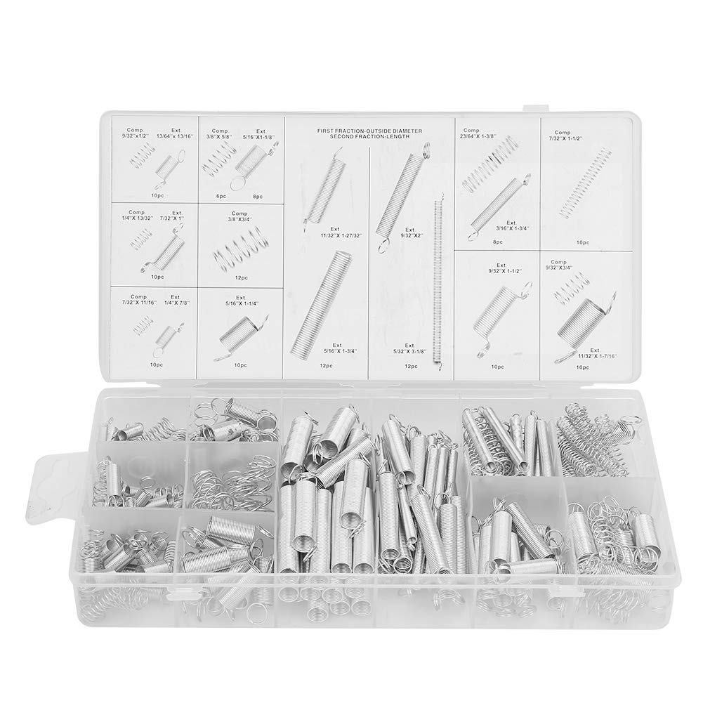200pcs Small Springs Assortment Kit – Extension, Tension & Compression Coil Springs for DIY, Crafting, Repair & Hobby Projects – Galvanized Metal Micro Mixed Springs in Storage Box