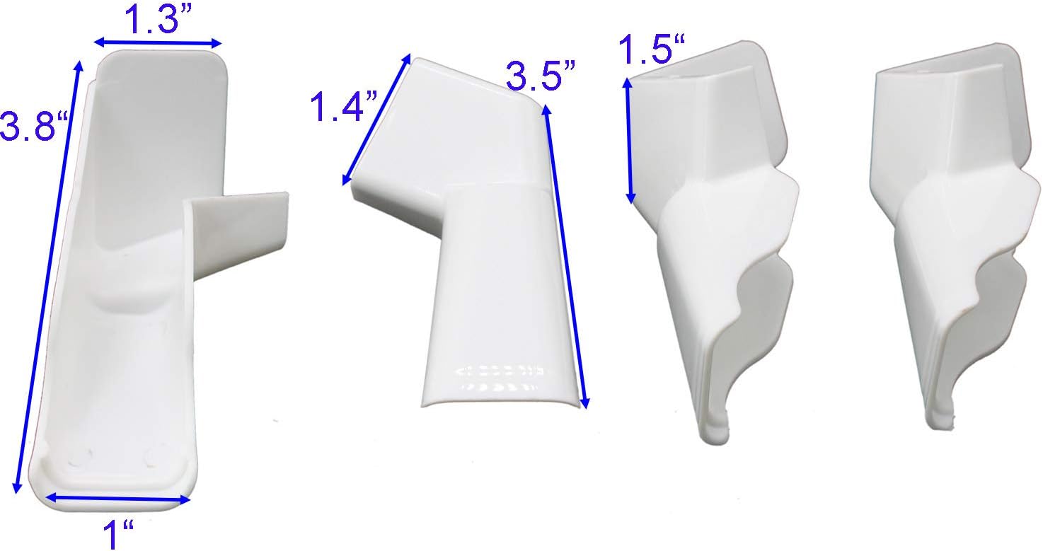 X-Haibei 4 Pack RV Rain Gutter Spouts Extensions, Directs Rainwater Away from Sides of RV, 2 Left 2 Right 3 1/2 inch Gutter Spouts (White): Automotive