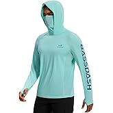 BASSDASH Men’s UPF 50+ Graphic Fishing Hoodie Shirts with Mask Pocket UV Long Sleeve Moisture Wicking FS47M
