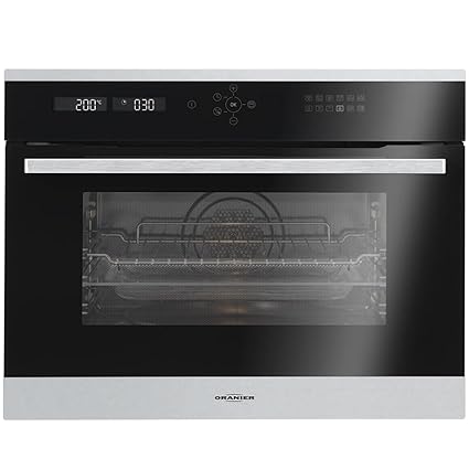 Oranier Kompakt-Backofen mit Mikrowelle KMH 9803 Grill und Heißluft Innenraum 41 Liter Edelstahl 60 cm Höhe 45 cm