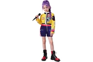 Enccfoeo Kids Girls Pop Singer Costume 3-14 Years, Toddler Halloween Cosplay Stage Clothes Merch