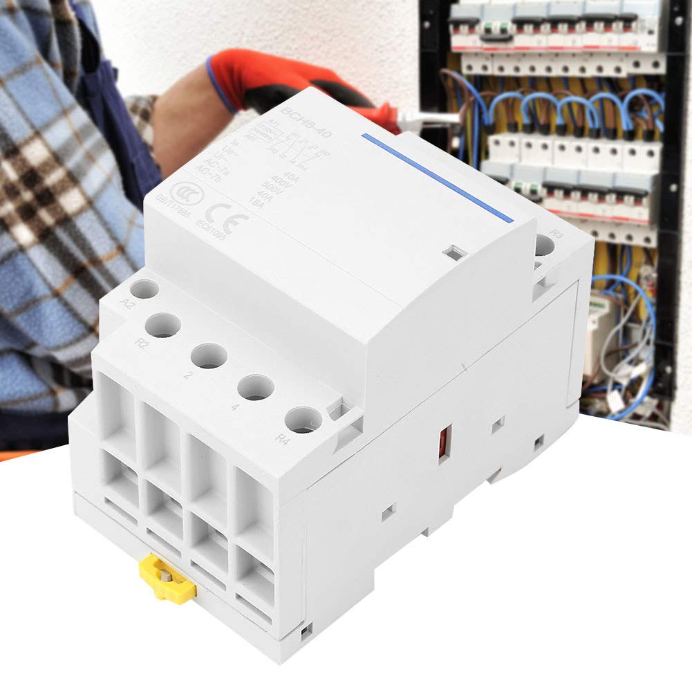 AC Contactor 4 Pole 2 Normally Open 2 Normally Closed 40 Amp 230 Volt for Residential Electrical Applications