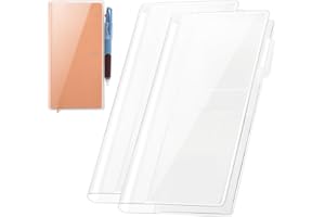 DILVREWA Clear Cover for Hobonichi Weeks Planner- 8.0x7.7 Inches,Plastic Cover for Weeks Book,Protective Sleeves Compatible with April Start & Mega Planners(2-Pack)