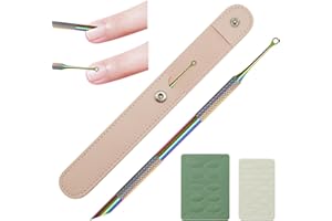 Color Titanium-Circle Bevel Shovel Double Head Cuticle Remover Pusher, Double head design Cuticle Pusher Tool, Nail Cuticle R