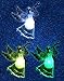 BANBERRY DESIGNS Christmas Window Decoration - Set of 3 Color Changing Suction Cup Acrylic Angels - Xmas Angels Playing a Horn - Suction Cup Christmas Lights