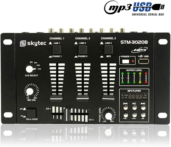 Skytec STM3020B 6 Channel Mini Live Line DJ Mixer with USB MP3 Amazon