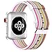 HILIMNY Hailan Newest Woven Nylon for Apple Watch Band,Wrist Strap Replacement Band with Classic Buckle for Apple iwatch Series 1/2/3 38mm,Pink Stripe