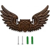 Bimoha Angel Wing Sword Wall Mount, Hand-Carved Solid Wood Sword Wall Decor | Adjustable Wall Rack for Swords, Katanas, Medieval Swords, Viking Swords, Bows &amp; Short Knives, Black Angel Wings Decor