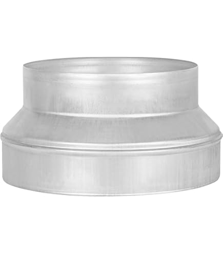 PATIKIL 5 Inch To 4 Inch Round Duct Reducer Increaser Connector Galvanized Steel Adapter Pipe Fitting For Bathroom Kitchen Ventilation Systems Silver Tone