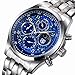 Mens Watches Fashion Sports Quartz Watch Stainless Steel Silver with Gold Strap Top Brand Luxury Simple Style Business Watch Waterproof 30M