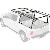 ECOTRIC 1000 LBS Adjustable 58"-69" Universal Truck Bed Rack Contractor Ladder Pickup Lumber Utility Kayak Full Size Rack 60"(W) x 138"(L) x 34"(H) (Notice:You Will Receive Two Packages for This Item)