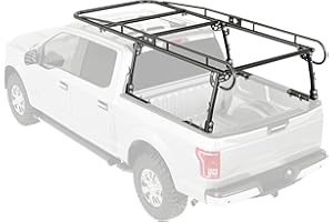 ECOTRIC 1000 LBS Adjustable 58"-69" Universal Truck Bed Rack Contractor Ladder Pickup Lumber Utility Kayak Full Size Rack 60"(W) x 138"(L) x 34"(H) (Notice:You Will Receive Two Packages for This Item)