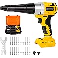Lezwuatoolz Cordless Rivet Gun Tool Compatible with Dewalt 20V Max Battery(No Battery), Brushless Electric Automatic Rivet Gun for Rivets 1/8'', 5/32'', 3/16", for Metal, Plastic and Leather