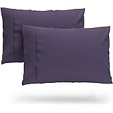 Cosy House Collection Premium Rayon Derived from Bamboo Pillowcase Set of 2 - Ultra Soft, Cooling & Breathable Bedding (Standard/Queen, Purple)