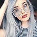 JOJO'S SECRET Cat Eye Sunglasses for Women Plastic Frame Kurt Cobain Eyewear JS029 (Blue, 1.9)