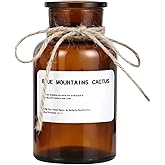 Upstore 1 Pcs 500ml Amber Glass Vase Bud Vases Apothecary Jars Decorative Glass Bottles Vintage Small Glass Flower Vases with Creative Rope Design for Home Decor Centerpiece Wedding Party Table Vase