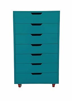 Aprodz Mango Wood Sideboard Storage Dresser Cabinet Balarwa Chest of 7 Drawer On Castors for Living Room | Canoe Lake