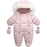 CYTAFE Baby Girl Boy Snowsuit Cute Down Jacket Hooded Romper Light Puffer Padded Jumpsuit Infant Winter Outwear