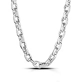 Dankadi Men Solid 925 Sterling Silver Cable Rolo Link Chain Necklace Women 9MM &10MM-Curb Cuban Chain Thick Big Choker 18" 20" 22" 24" 26 "28" 30" Fine Jewelry Gift (28 inches, Width 9MM)