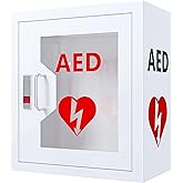Wensha AED Cabinet Wall Mount: Steel Defibrillator Storage Case with Snap Lock and Universal AED Compatibility - for Home/Hospitals/Schools (14.2" W x 7.9" D x 15.7" H)