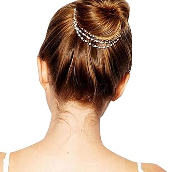 2 Pack Handmade Multilayer Pearl Ponytail Bun Hair Clips Tassel