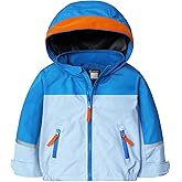 GEMYSE Toddler Rain Jacket Water-Repellent Toddler Boys Kids Rain Coat Lightweight Hooded Windbreaker Outwear Jacket