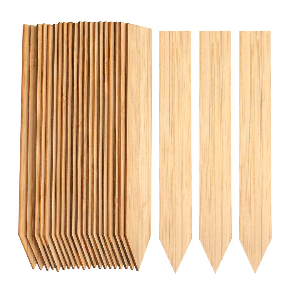 KINGLAKE 30Pcs Bamboo Plant Labels, 15x2cm Eco-Friendly Plant Markers Labels Bamboo Garden Name Tags for Herbs Seed Vegetables Flowers