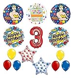 Wonder Woman 14 pc Superhero 3rd Birthday Party Supplies and Balloon Decorations