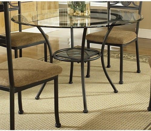 Greyson Living Celine Gunmetal 45-inch Round Glass-top Dining Table
